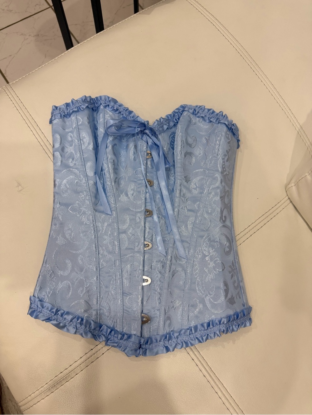 Women's Light Blue Lace Corset Top